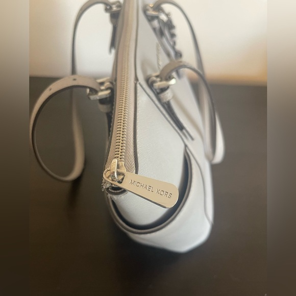 Michael Kors Gray Charlotte Leather Tote Bag - Picture 3 of 10